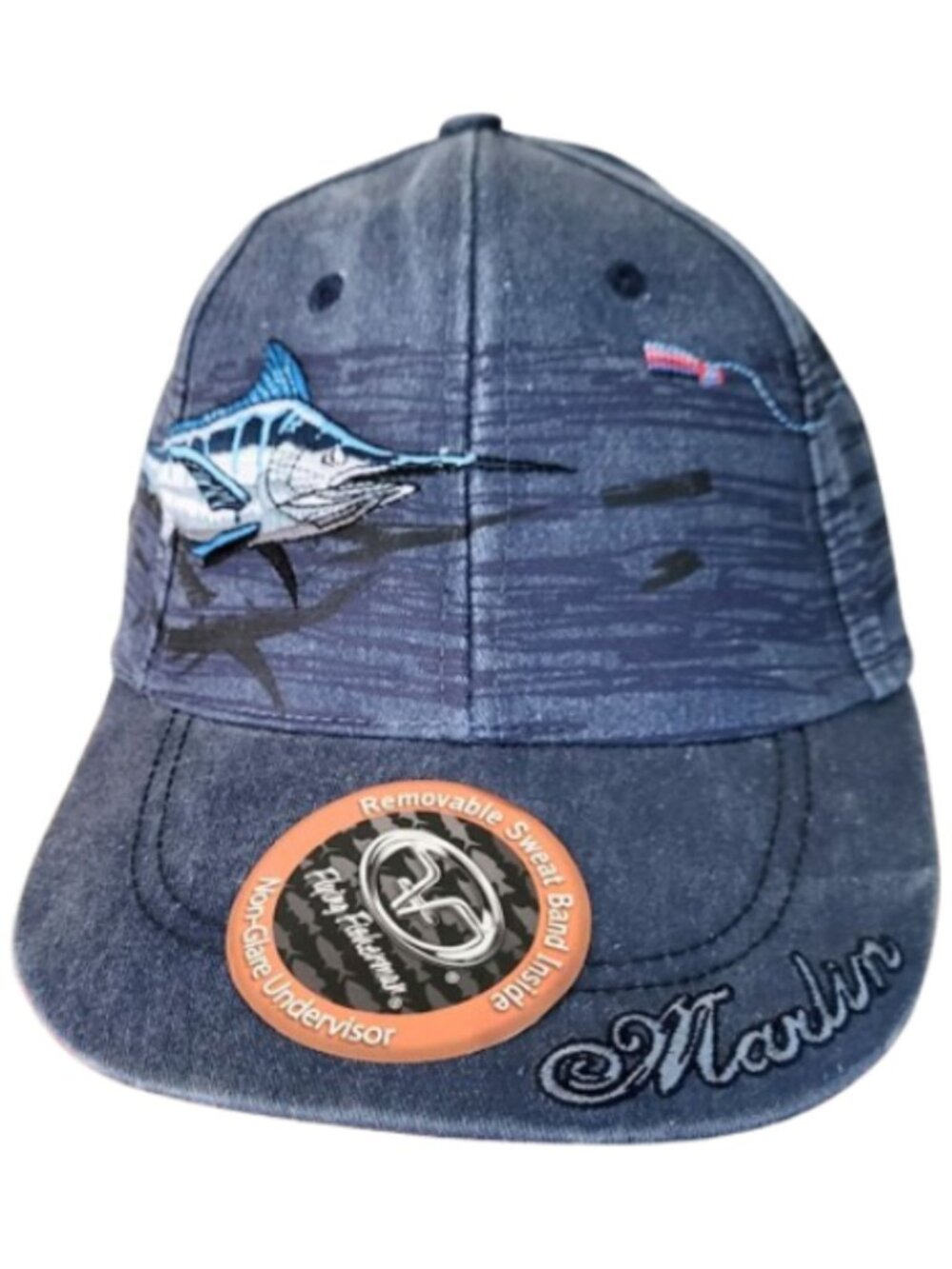FLYING FISHERMAN Denim Blue Jean Marlin Cap - NWOT Men's OS